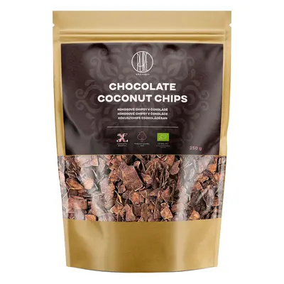 BrainMax Pure Chocolate Coconut chips, Chipsuri de cocos în ciocolată, BIO, 250 g