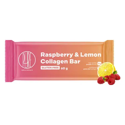 BrainMax Pure Raspberry & Lemon Collagen Bar, Bară cu colagen, Zmeură și lămâie, 60 g