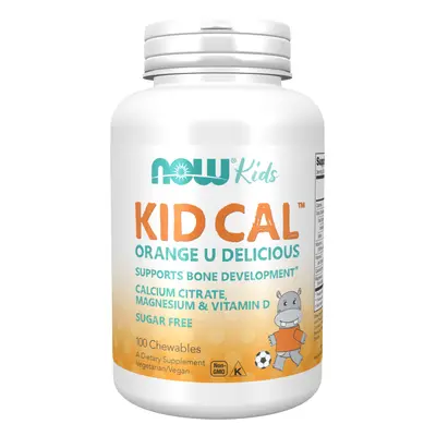 Now® Foods NOW Kid Cal, portocală, calciu, magneziu, vitamina D pentru copii, 100 de pastile mas