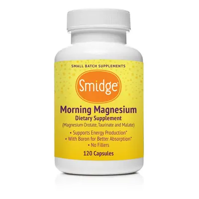 Smidge Morning Magnesium, 3 tipuri de magneziu, 120 capsule vegetale