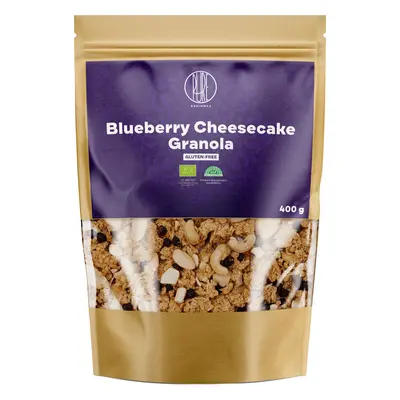 BrainMax Pure Blueberry Cheesecake Granola, Afine și ciocolată albă, BIO, 400 g