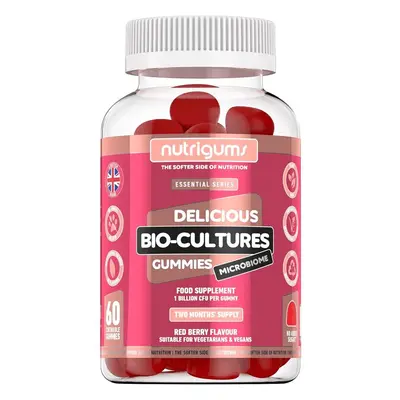 Nutrigums Bio-Cultures Microbiome, Probiotice, 60 Jelly Bomboane