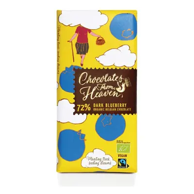 Chocolates from Heaven Ciocolate din rai - ciocolata neagra BIO cu afine 72%, 100g