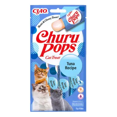 INABA CIAO Churu Pops, Ton, recompense lichide monoproteice fără cereale pisici, topping pate, 1