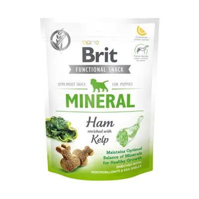 BRIT Care Functional Snack Puppy Mineral, Șuncă cu Kelp, recompense funționale fără cereale câin