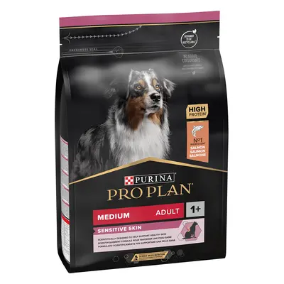 PURINA Pro Plan Sensitive Skin Adult M, Somon, hrană uscată câini, piele și blană, 3kg