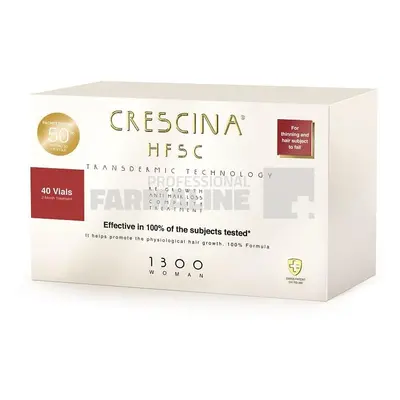 Crescina HFSC 1300 Femei Tratament complet transdermic ( 20 fiole Re-Growth + 20 fiole Anti - Ha