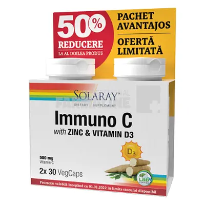 Immuno C cu Zinc & Vitamina D3 X 30 capsule oferta 1+1