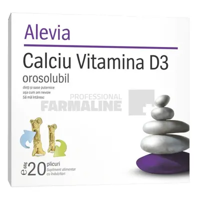 Alevia Calciu 1200 mg vitamina D3 20 plicuri