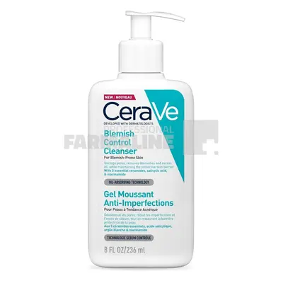 Cerave Gel spumant de curatare anti-imperfectiuni pentru tenul cu tendinta acneica 236 ml