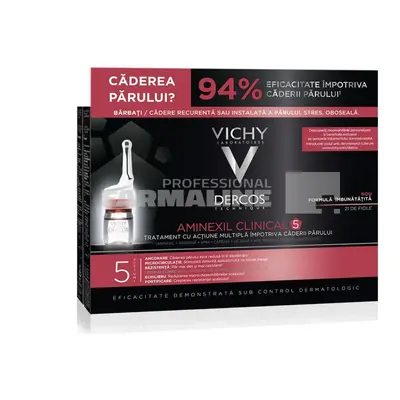 Vichy Dercos Aminexil Clinical 5 Tratament impotriva caderii parului pentru barbati 21 fiole