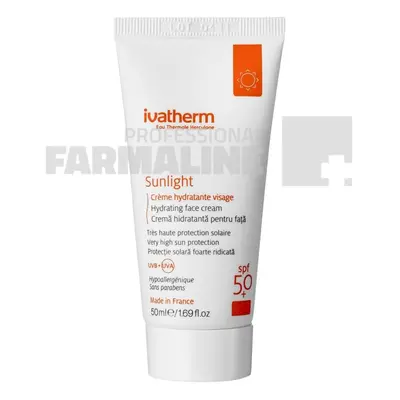 Ivatherm Sunlight Crema hidratanta pentru fata cu protectie solara SPF50 50 ml