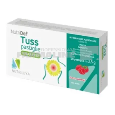 NutriDef Tuss pastile cu zmeura fara zahar 20 pastile