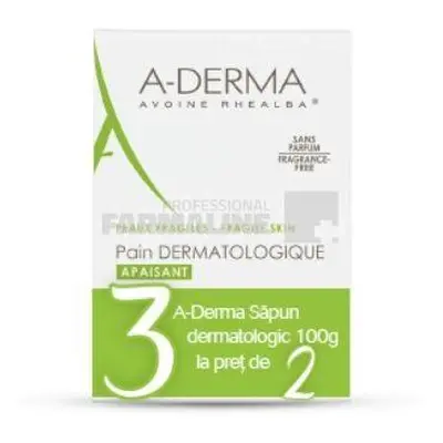 A-Derma sapun dermatologic fata-corp 100g oferta 2+1