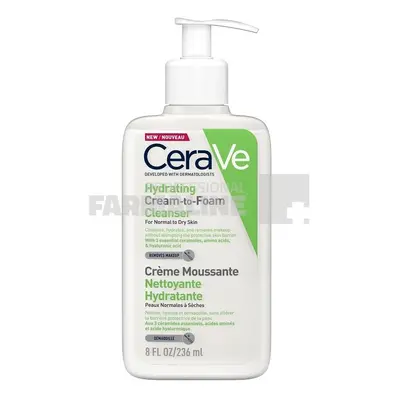 Cerave Crema spumanta de curatare si hidratare piele normal-uscata 236 ml