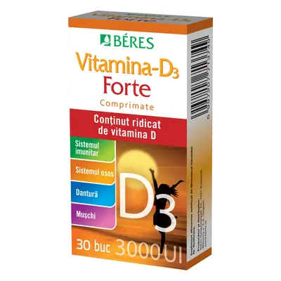 Beres Vitamina D3 Forte 3000 UI 30 comprimate