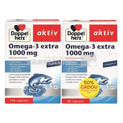 Doppelherz Aktiv Omega 3 Extra 1000 mg 120 capsule + 60 capsule Cadou