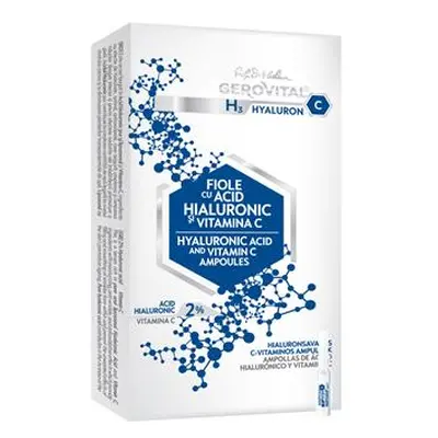 Gerovital H3 HyaluronC Fiole cu acid hialuronic si vitamina C 10 fiole