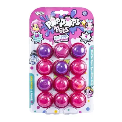 Pop Pops Pets set 12 Pop Pops cu 4 figurine surpriza in slime roz