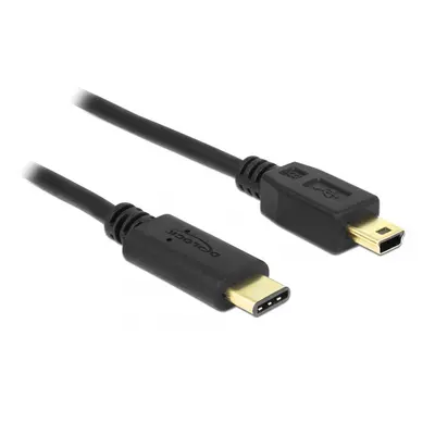 Cablu USB 2.0 tip C la mini USB-B T-T 0.5m Negru, Delock 83335