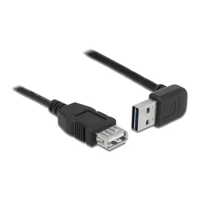 Cablu prelungitor EASY-USB 2.0 tip A unghi sus/jos T-M 0.5m Negru, Delock 85185