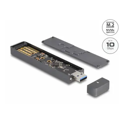 Rack extern USB 3.2-A la M.2 NVME PCIe/SATA SSD, Delock 42021