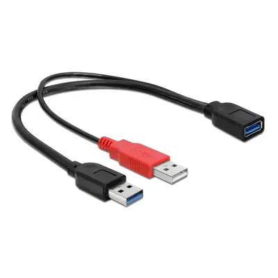 Cablu Y USB 3.0 pentru alimentare suplimentara 30cm, Delock 83176