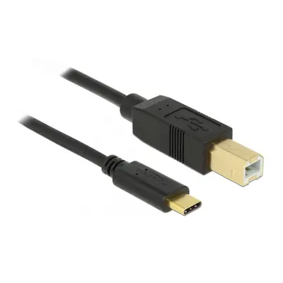 Cablu USB 2.0 tip C (host) la USB-B (device) 0.5m T-T Negru, Delock 83328