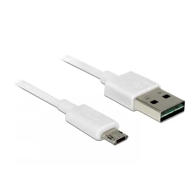 Cablu EASY-USB 2.0 tip A la EASY-USB 2.0 tip Micro-B T-T Alb 2m, Delock 84808