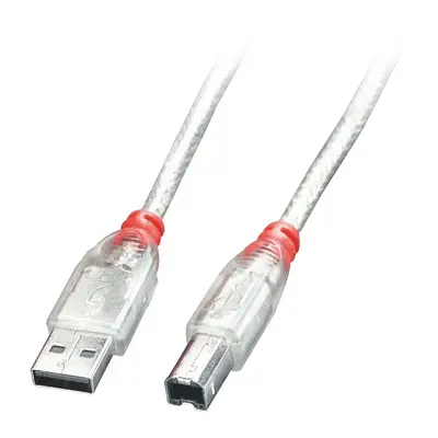 Cablu de imprimanta USB 2.0-A la tip B 2m Transparent, Lindy L41753