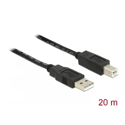 Cablu USB 2.0 A la tip B imprimanta activ 20m T-T, Delock 83557