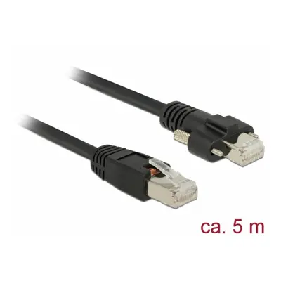 Cablu de retea RJ45 cu suruburi Cat.6 SSTP 5m Negru, Delock 85670