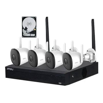 Kit camere supraveghere exterior, 2MP Full HD, Conexiune Wireless, 4 camere Imou, IR 30m, Microf