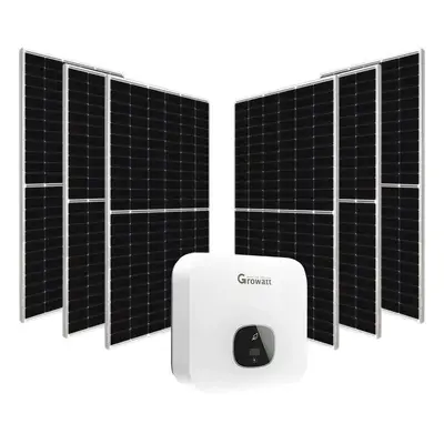 Sistem fotovoltaic Monofazat ON-GRID 3kW, Invertor Growatt si 6 panouri fotovoltaice Canadian So