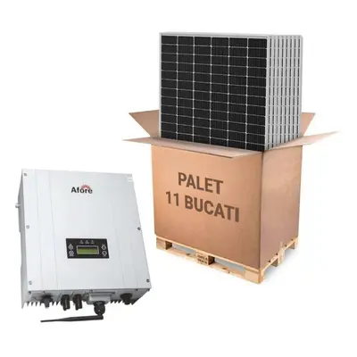 Sistem fotovoltaic Monofazat ON-GRID 5kW, Invertor Afore si 11 panouri fotovoltaice Canadian Sol