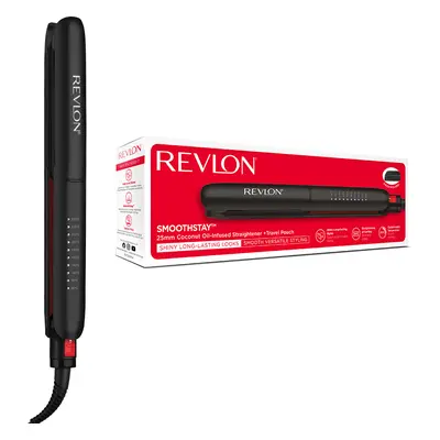 Placa de indreptat parul REVLON SmoothStay RVST2211PE, infuzie cu ulei de cocos, 25 mm, 10 trept