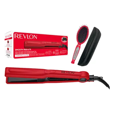 Placa de indreptat parul Revlon Smooth Results RVST2176GPE, temperatura pana la 200 grade, husa 