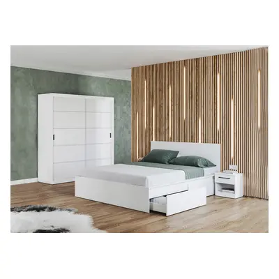 Set mobila dormitor alb complet - Blanco - Configuratia 14