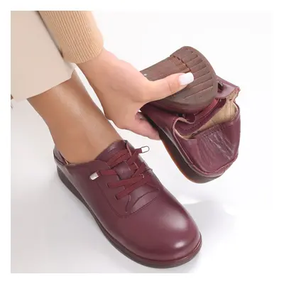 Pantofi dama casual Bordo din Piele Naturala Samiana