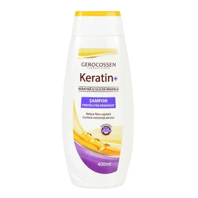 Keratin+ sampon pentru par degradat: cu keratina si ulei de migdale - 400 ml, Gerocossen