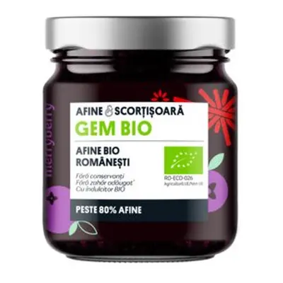 Gem BIO de Afine si Scortisoara, fara zahar, 230gr, MerryBerry