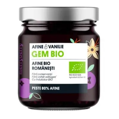 Gem BIO de Afine si Vanilie, fara zahar, 230gr, MerryBerry