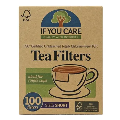 Filtre de ceai scurte, nealbite, fara clor, compostabile, 100buc, If You Care