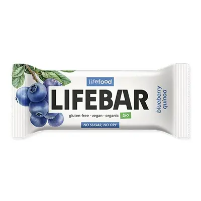 Lifebar baton cu afine si quinoa, raw, bio, 40g, Lifefood