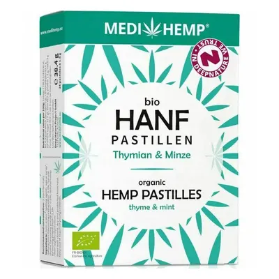 Pastile cu canepa, cimbru si menta bio 38.4g, Medihemp