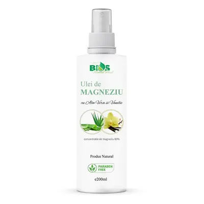 Ulei de Magneziu cu Aloe Vera si Vanilie, 200 ml Bios Mineral Plant