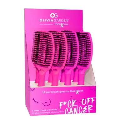 Display Cu Perii Curbate Olivia Garden Fingerbrush Thinkpink