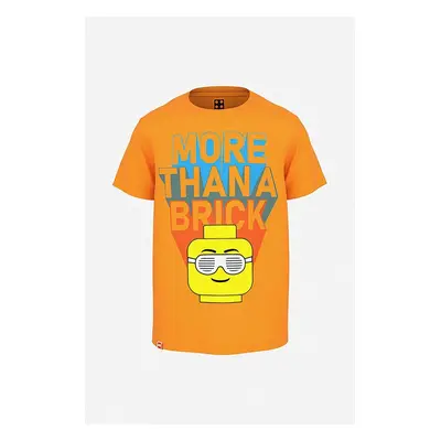 Lego tricou de bumbac pentru copii culoarea portocaliu, cu imprimeu, Koszulka Lego Wear T-shirt 