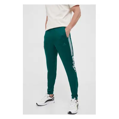 adidas pantaloni de trening culoarea verde, cu imprimeu