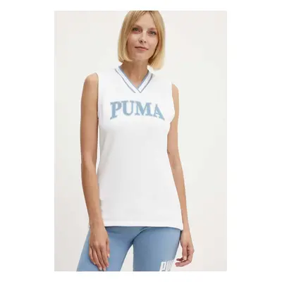 Puma top SQUAD femei, culoarea alb, 678703